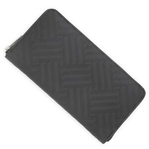 Bottega Veneta Black Zip Around Long Wallet Coin Purse